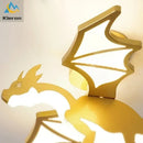 GobekUsa Golden Dragon LED Ceiling Lamp for Bedroom, Study, and Restaurant