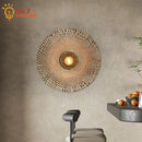 GobekUsa Bamboo Weaving Wall Lamp LED E27 Zen Art Decor for Study Tea Living Room