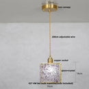 GobekUsa Copper Walnut LED Pendant Lamp Crystal Glass Hanging Light