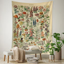 GobekUsa Cactus & Mushroom Girl Tapestry - Hippie Boho Psychedelic Wall Art Decor