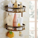 GobekUsa Antique Bathroom Shelf Towel Rack Set with Bath Hardware & Toilet Brush Holder