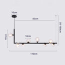 GobekUsa Glass Black Chandelier Pendant Lamp Nordic Modern Living Room Light