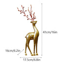 GobekUsa Golden Deer Figurines: European Feng Shui Home Decor Sculptures