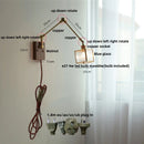 GobekUsa LED Wall Lamp Rotatable Glass Walnut Swing Arms Hallway Stair Light