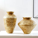 GobekUsa Golden Vase Resin Handicraft Flower Arrangement Home Decor Bouquet Accent