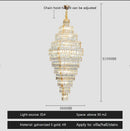 GobekUsa Crystal Large Chandelier for Villa Duplex Loft Stairs, Elegant Hall Pendant Light