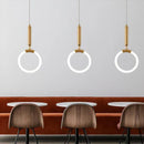 GobekUsa Gold Ring Pendant Lights Warm White LED U Shape Hanging Lamp