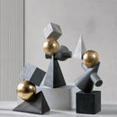 GobekUsa Geometric Gold Ball Sculpture Statues for Home Decor
