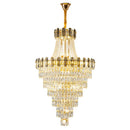 GobekUsa Crystal Chandelier: Stylish High Spiral Staircase Pendant Lighting