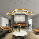 GobekUsa Circular Gold Ring LED Pendant Light for Dining Room and Living Room
