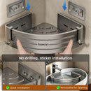 GobekUsa Corner Shelf with Towel Bar Hook, Aluminum Organizer for Bathroom and Kitchen