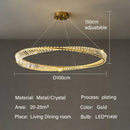 GobekUsa Gold LED Crystal Pendant Chandelier for Luxury Living Dining Room LightingDécor