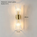 GobekUsa Gold Stainless Steel Glass Sconces for Bedroom, Dining, Aisle Wall Lights