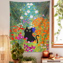 GobekUsa Garden Cat Tapestry Wall Hanging - Psychedelic Bohemia Room Art Home Decor