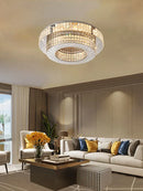 GobekUsa Crystal Chandelier: LED Ceiling Dining Room Lighting for Long Table Decor