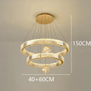 Modern Crystal Ring Staircase Chandelier Pendant Light