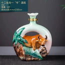 GobekUsa Jingdezhen Ceramic Wine Bottle Sculpture Gift Chinese Zodiac 3kg