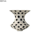 GobekUsa Black Polka Dot Ceramic Vase for Table Flower Arrangement and Room Decor