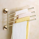 GobekUsa Copper Swivel Towel Bars Wall Mounted Bathroom Towel Holder Rack Gold 32cm