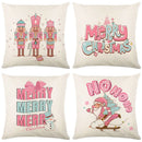 GobekUsa Christmas Santa Claus Linen Pillowcase - Sofa Cushion Cover, Decorative Living Room Pillow Cover