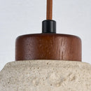 GobekUsa Japanese Style LED Pendant Lights Wood Canopy Cement Lampshade