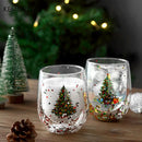 GobekUsa Double Wall Glass Mug - Festive Heat-Resistant Cup for Coffee or Water