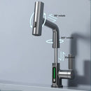 GobekUsa Digital Display Waterfall Basin Faucet with Temperature Control and Lift Sprayer
