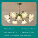 GobekUsa French Retro LED Flower Chandelier for Bedroom, Restaurant, Living Room