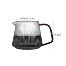 GobekUsa Glass Coffee Pot with V-Shaped Spout and Vertical Stripes, 350ml/500ml