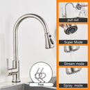 GobekUsa Black Pull Out Kitchen Sink Faucet - Deck Mounted Stream Sprayer Kitchen Mixer Tap