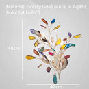 GobekUsa Agate LED Wall Lamp Sconces Gold Metal Surface Mount E14 G4 Bulb