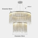 GobekUsa LED Aluminum Tassel Chandelier: Modern Dimmable Light for Living Room, Hotel, Hall