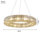 GobekUsa Gold K9 Crystal LED Ring Chandelier Pendant Light for Home Decor