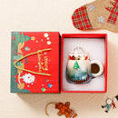 GobekUsa Christmas Santa Ceramic Mug with Lid - Festive Holiday Gift for Home & Office