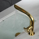 GobekUsa Brushed Gold Basin Faucet - Brass Single Handle Bathroom Mixer Tap