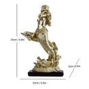 GobekUsa Gold-plated Mermaid Statue Resin Sculpture Room Decor Marine Organism Ornament