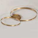 GobekUsa Golden Coffee Round Circle LED Ceiling Light with Acrylic Lampshade - Creative Living Room Fixture