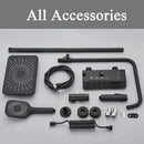 GobekUsa Black Piano Digital Shower System with Intelligent Brass Faucets and White Rainfall Shower