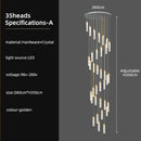 GobekUsa Crystal Ceiling Chandelier: Modern Nordic Design, Long Staircase Pendant Lamp