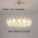 GobekUsa Gold Feather Chandelier LED Pendant Light for Home Decor