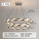 GobekUsa Crystal Ring Chandelier: Modern Dimmable LED Ceiling Fixture