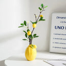 GobekUsa Lemon Flower Vase: Ceramic Vase for Home Decoration and Floral Arrangements