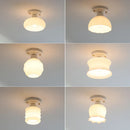 GobekUsa Ceramic LED Ceiling Light Creamy White Nordic Indoor Lighting Fixture
