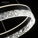 GobekUsa Crystal Rings LED Chandelier Black&White Frame