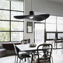 GobekUsa Designer Fabric Hat Chandelier, White & Black LED Pendant Lamp for Living Room