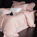 GobekUsa 1200TC Egyptian Cotton Lace Embroidery Bedding Set: 1 Duvet, 1 Sheet, 2 Pillowcases