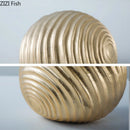 GobekUsa Golden Wave Ball Desk Ornament, Abstract Art Sculpture for Room Aesthetics