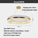 GobekUsa Gold Crystal Chandelier: Modern LED Luxury Lighting for Dining Living Bedroom