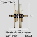 GobekUsa Glass Tube Chandelier: Modern LED Pendant Lamp for Living Room, Bedroom, Cafe, and Dining Room.