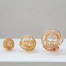 GobekUsa Geometric Wound Glass Twine Sphere Ornament - Handmade Home Decor Accessory
